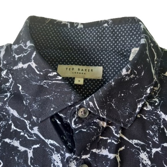 Size 3 M 38" Black & Grey Marble Long Sleeve Shirt - Picture 2 of 9
